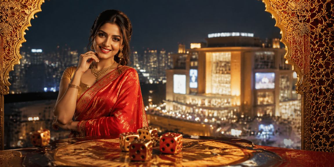 Dice game scene in Delhi with traditional saree