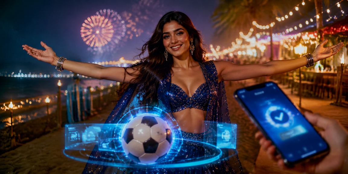 India coastal view with football betting theme